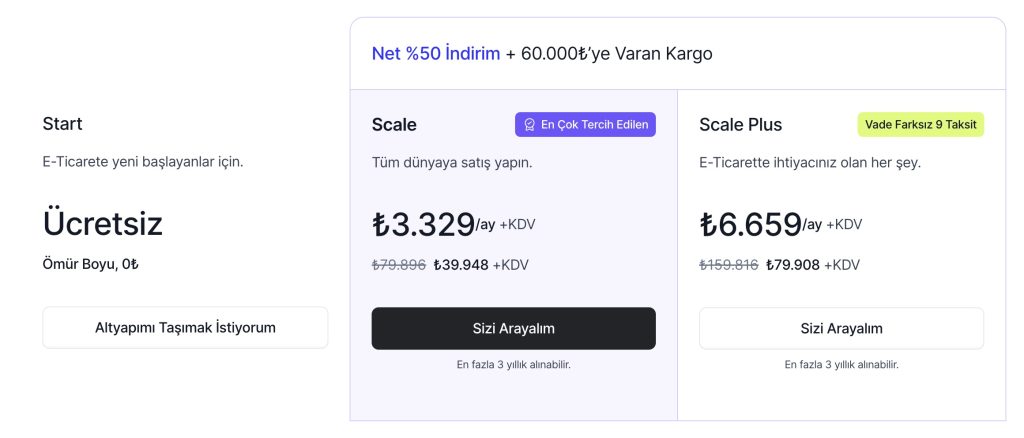 ikas paket fiyatları ekran görüntüsü